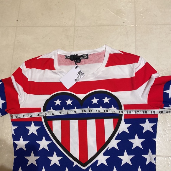 Womens Love MOSCHINO ❤️ USA Shirt, NEW! Size MEDIUM (8)🇺🇸 - Picture 3 of 8